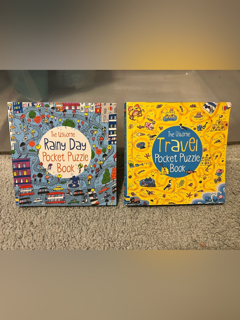 Usborne Pocket Puzzle Book Duo - Rainy Day & Travel